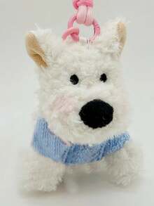 1 con búp bê nhồi bông dễ thương hình động vật hoạt hình West Highland White Terrier DIY móc khóa cho phụ nữ và các cặp đôi, đồ trang trí túi kẹo INS, phụ kiện ô tô và gia đình, đạo cụ chụp ảnh, quà tặng lễ hội - Nhiều màu - Xem 2