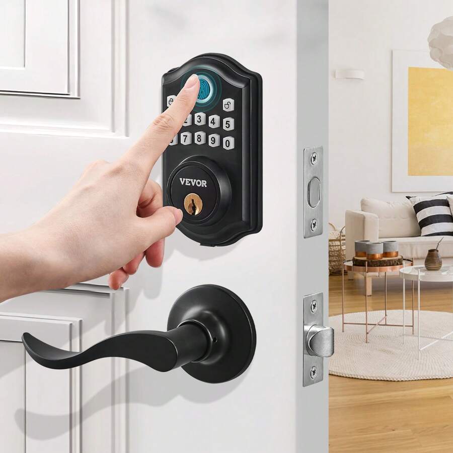 Veise Fingerprint Door Lock Set, Keyless Entry Door Lock, Front - View #5