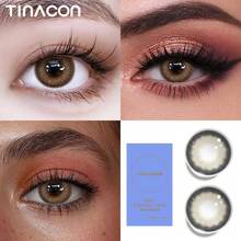 TINACON 1雙/2片14.5mm棕色天然隱形眼鏡高含水量舒適佩戴美瞳，適用於棕色眼睛，贈送小禮品 - 棕色 - 查看 7