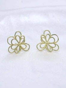 1 Đôi Hoa tai hình học rỗng mạ đồng 18K cá nhân hóa sang trọng, thanh lịch dành cho nữ. Tuyệt vời để làm quà tặng cho gia đình, bạn bè và người thân trong các dịp lễ tốt nghiệp, Lễ Tạ ơn, Sinh nhật và Ngày lễ tình nhân. Thích hợp để đeo hàng ngày, các dịp đặc biệt và sự kiện tiệc tùng. - Đường hình học bao quanh hoa - Xem 3