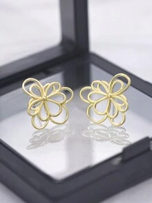 1 Đôi Hoa tai hình học rỗng mạ đồng 18K cá nhân hóa sang trọng, thanh lịch dành cho nữ. Tuyệt vời để làm quà tặng cho gia đình, bạn bè và người thân trong các dịp lễ tốt nghiệp, Lễ Tạ ơn, Sinh nhật và Ngày lễ tình nhân. Thích hợp để đeo hàng ngày, các dịp đặc biệt và sự kiện tiệc tùng. - Đường hình học bao quanh hoa - Xem 9