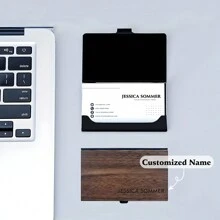 Hộp đựng danh thiếp bằng gỗ cá tính, Hộp đựng danh thiếp bằng gỗ, Quà tặng công ty, Quà tặng của cha, Hộp đựng danh thiếp, Ví gỗ óc chó, Món quà kỷ niệm đẹp và ý nghĩa nhân ngày của cha - Nhiều màu - Xem 1