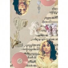 1pc  Singer Melanie Martinez Poster Self-Adhesive Art Poster Retro Canvas Painting Room Bar Cafe Vintage Decorative Frameless - Multicolor - View 42