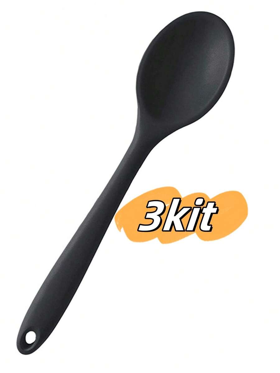 3Pcs 27cm Colher Redonda De Silicone Grande Utensílio De Cozinha Promoção