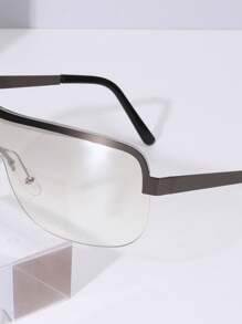 1 件装女士运动型框架运动眼镜，适合日常骑行、跑步、旅行等。 - 淺灰色 - 查看 6