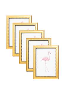 1入組現代、簡約、復古相框（隨機照片紙）,適用於桌面或牆上展示,家庭、臥室、餐廳、家居裝飾——5寸/6寸/7寸/8寸/10寸 - 金色 - 查看 16