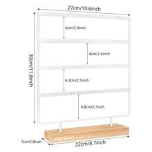 Earring Holder Stand, Earring Organizer Display Holder Stand For Hanging Earrings(88 Holes & 4 Layers) (White) Back To School Dormitory Storage - White - View 4