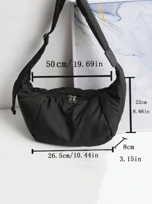 Simple & Lightweight Crossbody Shoulder Bag, Shoulder Bag For School, Japanese Bag, Street & Japanese Bag For Women