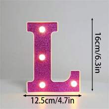 16cm Luci di lettere viola fai-da-te, lampada luminosa a numero a batteria di 6,3 pollici in plastica per decorazione di feste di matrimonio e compleanni a casa di moda