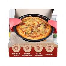 7-Piece Non-Stick Carbon Steel Baking Pan Collection,Including Round & Square Cake Pans, Bread Loaf Pan, Muffin Tin, Cookie Baking Sheet, Oven Pan With Cooling Wire Rack - 黑色 - 查看 5