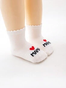 2pairs Kids Cartoon Expression Pattern Baby Socks For Daily Life