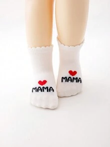 2pairs Kids Cartoon Expression Pattern Baby Socks For Daily Life