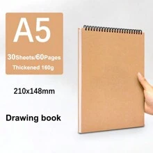 1入組牛皮紙套螺旋素描本