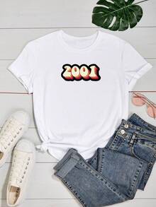 Camiseta Feminina Baby Look Frase Since 20021 Estampado Fofo indireta Várias Cores 100% Algodão - Branco - Visão 2