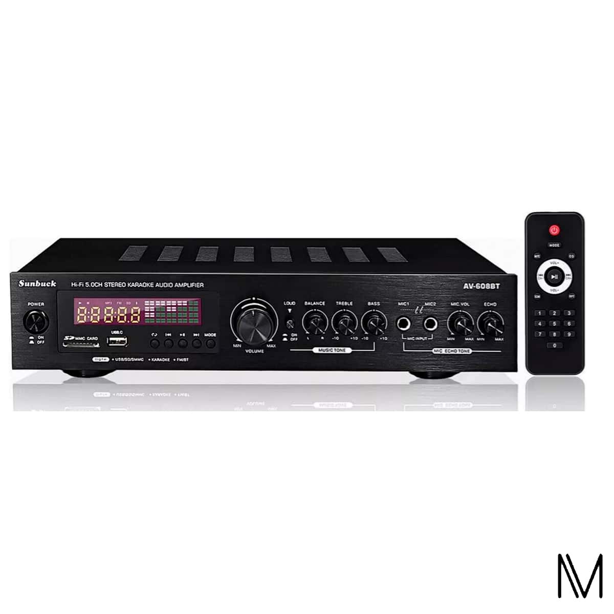 Amplificador De Audio Bluetooth Sunbuck 608 Estereo Casa 5.1 - Negro - Ver 1