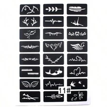 Temporary Tattoo Pen With Tattoo Templates Set - Ink-Based, Alcohol-Free, Skin-Friendly Body And Facial Coloring Tattoo Marker For Temporary Body Art - Multicolor - View 16