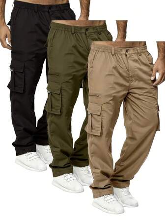 Men's Lightweight Multi-Pocket Cargo Pants Set