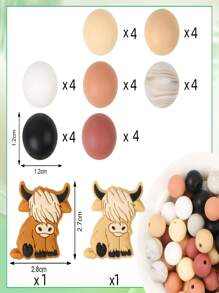 5入組/10入組/30入組嶺地牛矽膠珠子，用於珠寶製作、DIY奶嘴鍊、項鍊珠寶配件、織針筆配件等 - 30pcs/set - 查看 14