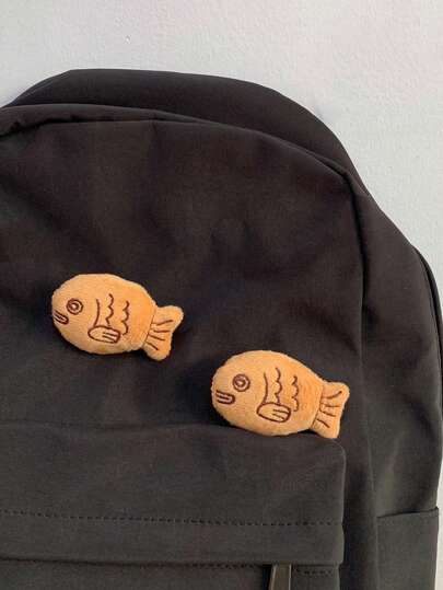 2Pcs/4Pcs Cute Plush Snapper Burn Brooch Small Fish Brooch Backpack Clothing Accessories Matching Brooch Ornament For Outdoor And Daily For Men And Women Backpack Accessories