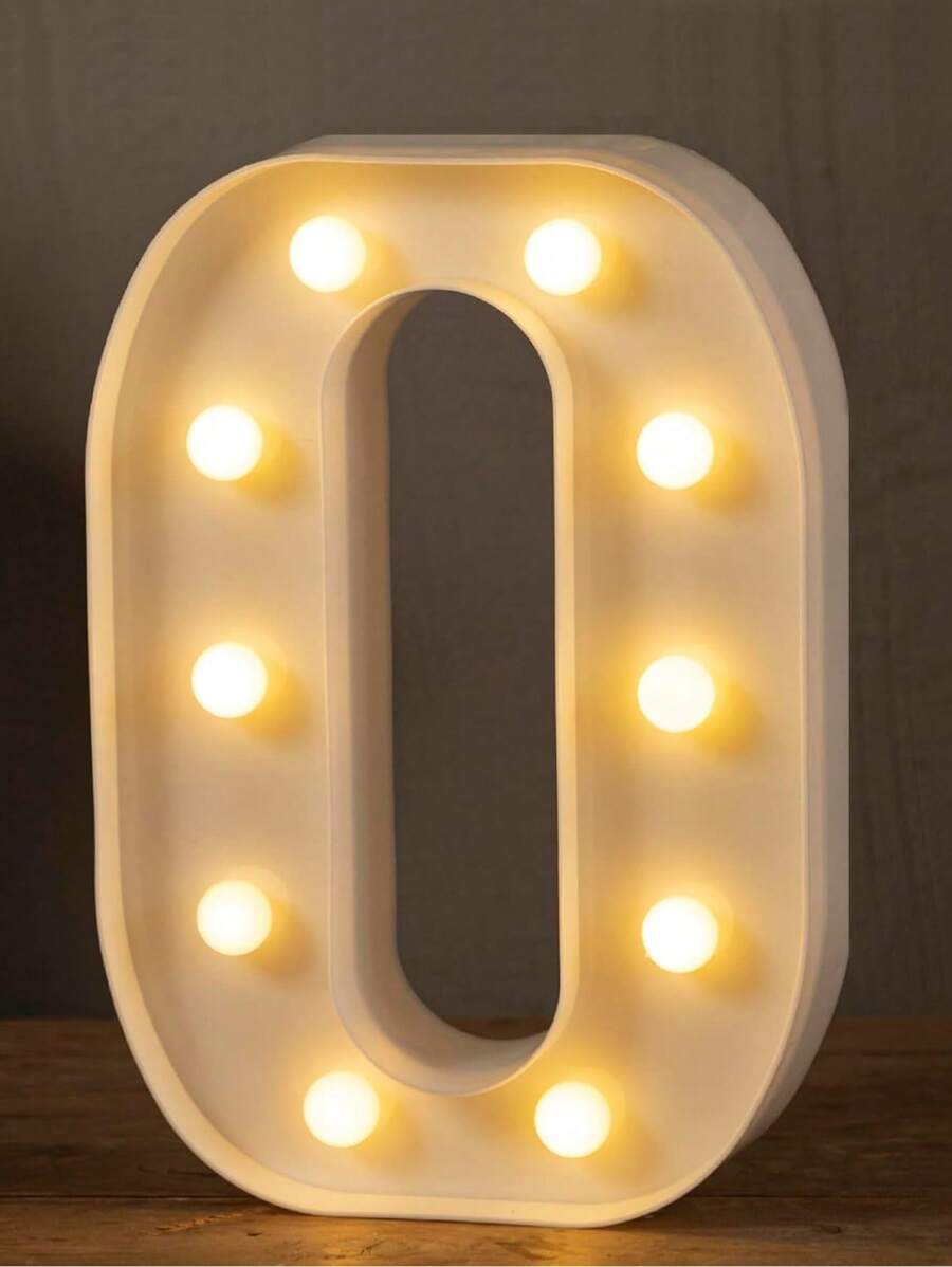 Decorative Letters With Bluelander LED Lights (AA Batteries Included) - O - 查看 1