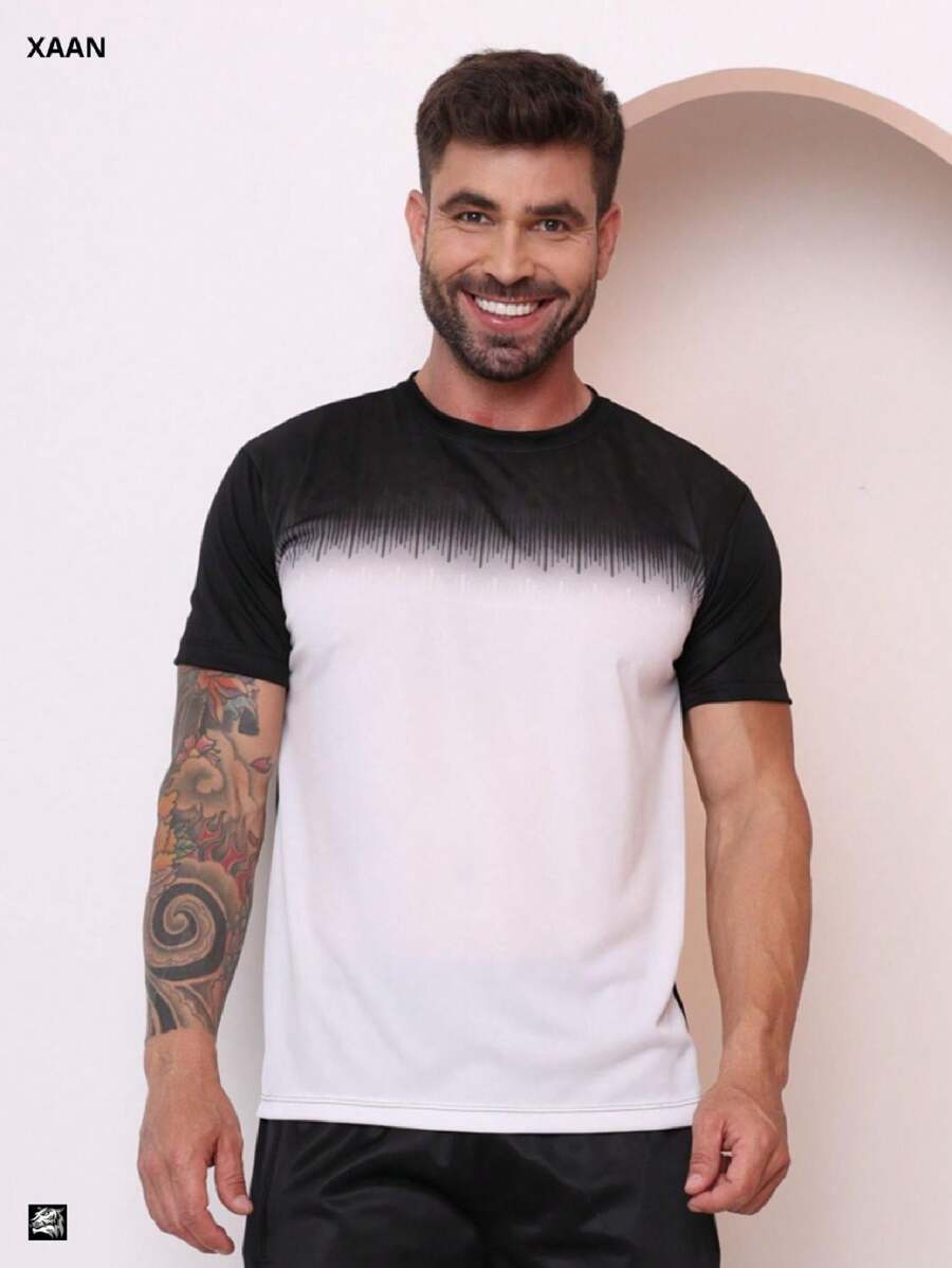 Xaan Men's Sublimated Dry Fit T-Shirts For Gym Premium Running - Blanco - Ver 1