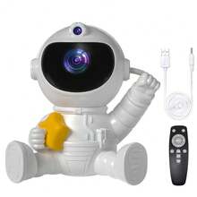 Astronaut Galaxy Projector With Remote Control, USB Powered Star Projector Galaxy Light Projector, Night Light Projector For Kids, Light Projector For Bedroom, Starry Nebula Ceiling Projector LED Lamp - White - View 13