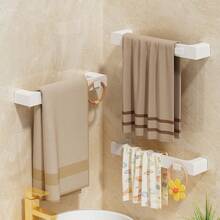 Perchero de toallas de plástico multifuncional montado en la pared sin necesidad de taladrar, soporte grueso para zapatos de estante de baño, estante de almacenamiento de toallas de cocina a prueba de agua e impermeable a la humedad - Multicolor - Ver 10