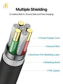 D8 USB C 转 USB C 充电线 3.3 英尺 60W USB C 线用于为 Apple 充电，Type C 转 Type C 快速充电器线兼容 iPhone 16 / iPhone16 Pro / iPhone 16 Pro Max15/15 Pro/15 Pro Max/15 Plus、iPad Pro、Air5、Air、Samsung S23/S22+ Galaxy S10 S9 S8 Plus、Note 9 8、A11 A20 A51、G6 G7 V30 V35、Moto Z2 - 黑色 - 查看 5