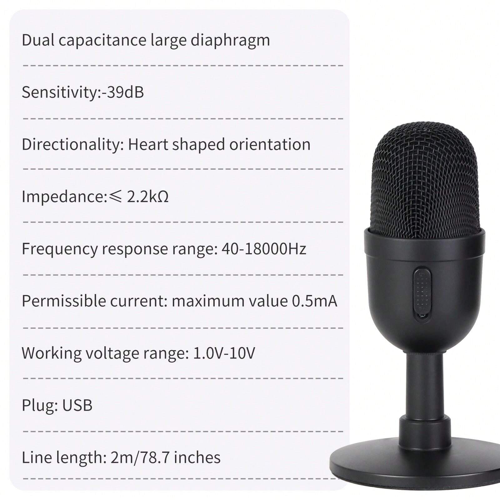 Cpu Microphone USB Microphone Studio Professional Condenser Microphone For PC Computer ...