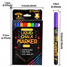 Liquid Chalk Erasable LED Highlighter Fluorescent Marker Suit For Blackboard Glass Window Painting Advertisement Chalk - Multicolor - View 7