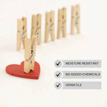 10pcs Wooden Clip,Mini Clothes Pins For Photo, Small Clothespins Natural Wooden Mini Clothes Pins , Mini Photo Clips Small Clothes Pins For Photos - one-size - View 3