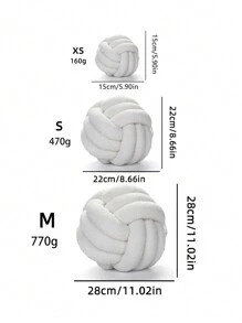 1pc Handmade Knotted Ball Pillow, Home Decor Plus Fleece Thick Cushion, For Decorating Sofas, Pillows Or Bedside