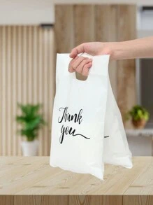 100入白色感謝禮品袋，節日活動贈品包裝，禮品包裝用品禮品袋，適用於生日、婚禮、感謝派對 - 白色 - 查看 5