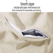 1 pieza Funda de puf para sofá (no incluye el relleno, solo la funda) Funda de puf desgarbada - Caqui - Ver 3