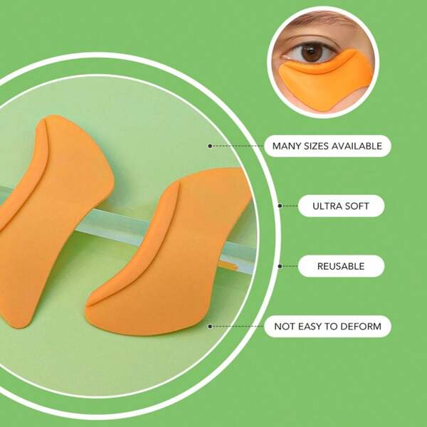 1 Paar/2 Stücke Silikon Pads für untere Wimpern, Augenpads für Wimpernverlängerung, Wimpernpads, Pads für Wimpernverlängerung (glänzend rosa, orange)