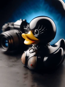 Hand-Painted Satan Duck In Suit/Rock Duck Desktop Model Ornament, Car Decoration - Multicolor - View 4