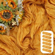 Brown Cheese Cloth Tablecloth, 1/3/6pcs Bohemian Gauze Tablecloth For Bridal Decoration, 90x300cm Rustic Style Wedding Birthday Party Decor - Multicolor - View 9