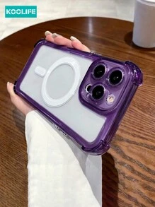 Koolife 1 件装四角防摔磁吸透明 TPU+PC 防震保护壳，带电镀独立按键，兼容 Apple 17 Pro Max/17/17 Pro/17 Air/16/16 Pro/16 Plus/16 Pro Max/11/12/12 Pro/12 Pro Max/13/13 Pro/13 Pro Max/14/14 Plus/14 Pro/14 Pro Max/15/15 Pro/15 Plus/15 Pro Max - 透紫 - 查看 4