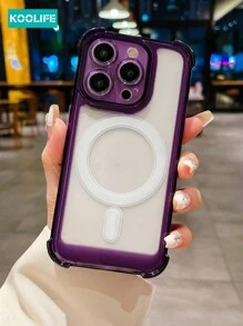 Koolife 1 件装四角防摔磁吸透明 TPU+PC 防震保护壳，带电镀独立按键，兼容 Apple 17 Pro Max/17/17 Pro/17 Air/16/16 Pro/16 Plus/16 Pro Max/11/12/12 Pro/12 Pro Max/13/13 Pro/13 Pro Max/14/14 Plus/14 Pro/14 Pro Max/15/15 Pro/15 Plus/15 Pro Max - 透紫 - 查看 5