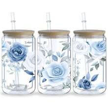 5 Sheets Flower UV DTF Cup Stickers, Glass Sports DTF Transfer Stickers, Flower Waterproof Friction Transfer Paper For 16 Oz Glass, Mugs, Crafts, Furniture - Tờ Style2-5 - Xem 4