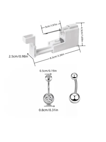 3 pièces/Set Pistolet de piercing pour le nombril jetable stérile 13G, 1 pièce Pistolet de piercing 13G, Combo de piercings pour le nombril multicolores, Facile à utiliser, Convient pour la beauté, Outil de piercing et accessoires pour une utilisation personnelle