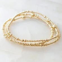 1/3/6/10Pcs Bohemian Style Beach Vacation Jewelry Set, 2/3mm Vacuum Plating Copper Bead Stacking Beaded Elastic Bracelet, Perfect Unisex Jewelry Gift Set - Multicolor - View 7