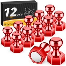 SIDIPER 12 paquete de pequeños imanes fuertes para exhibir listas detalladas en pizarrones blancos, alfileres magnéticos - Multicolor - Ver 9