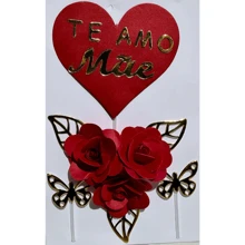 Cake Toppers - TE AMO MAMÁ ROJA - Ver 1