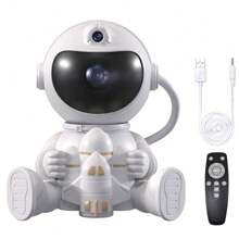 Astronaut Galaxy Projector With Remote Control, USB Powered Star Projector Galaxy Light Projector, Night Light Projector For Kids, Light Projector For Bedroom, Starry Nebula Ceiling Projector LED Lamp - White - View 15