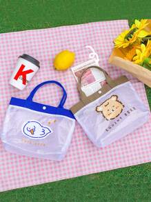1 Stück Sommer wasserdichte Tragetasche Kosmetiktasche süße Netztasche wasserdichte Tasche praktische Reise Strandtasche Outdoor Aufbewahrungstasche - Verschiedenfarbig - Übersicht 2
