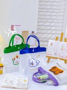 1 Stück Sommer wasserdichte Tragetasche Kosmetiktasche süße Netztasche wasserdichte Tasche praktische Reise Strandtasche Outdoor Aufbewahrungstasche - Verschiedenfarbig - Übersicht 4