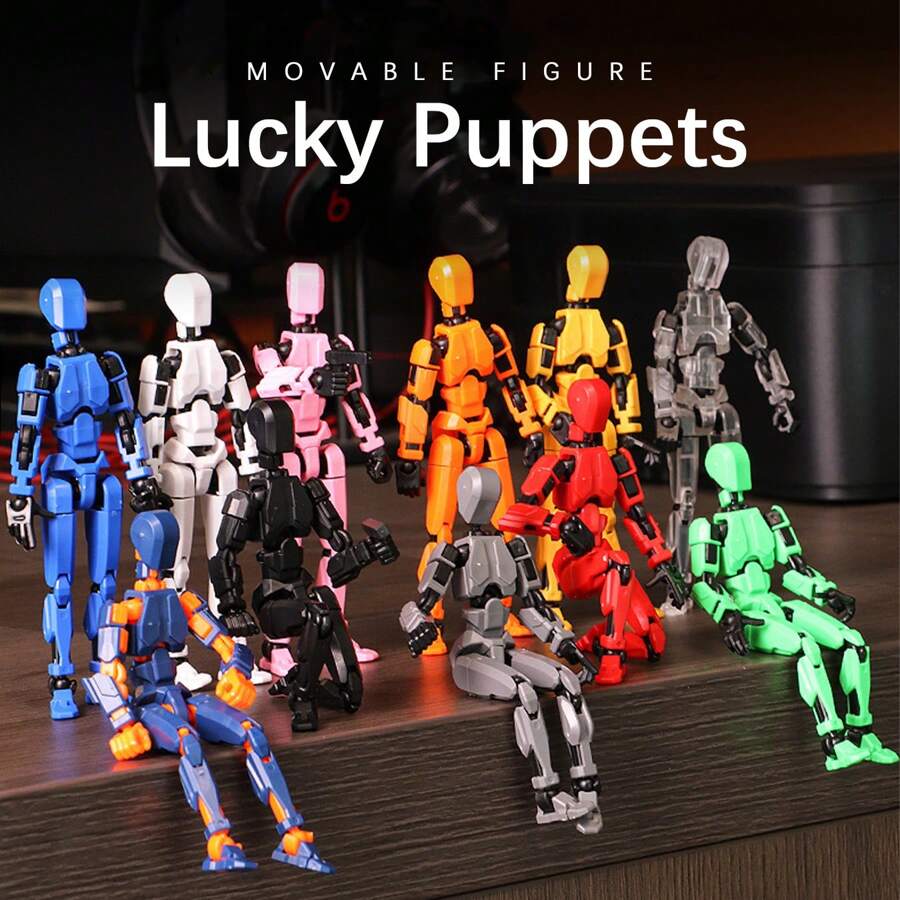 13关节可动人偶，3D打印第三代人偶玩具，DIY全身减压玩具，款式随机 - 1人偶+7配件 - 查看 1