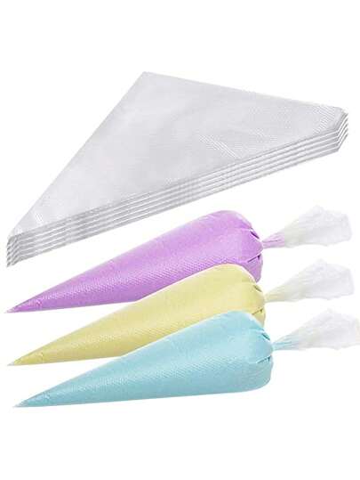 10 pezzi/100 pezzi Sacchetti per sac à poche per strumenti di cottura di torte alla crema, sacchetti triangolari per il cibo per bambini, confezione da 10/100