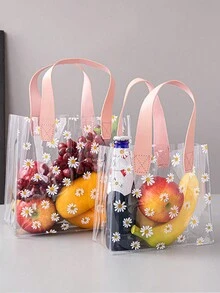 1入透明禮物袋，適用於婚禮伴娘手袋、生日禮物盒、畢業糖果袋，透明PVC塑料購物袋，可用於紀念品、小吃、學前班等 - 彩色 - 查看 3